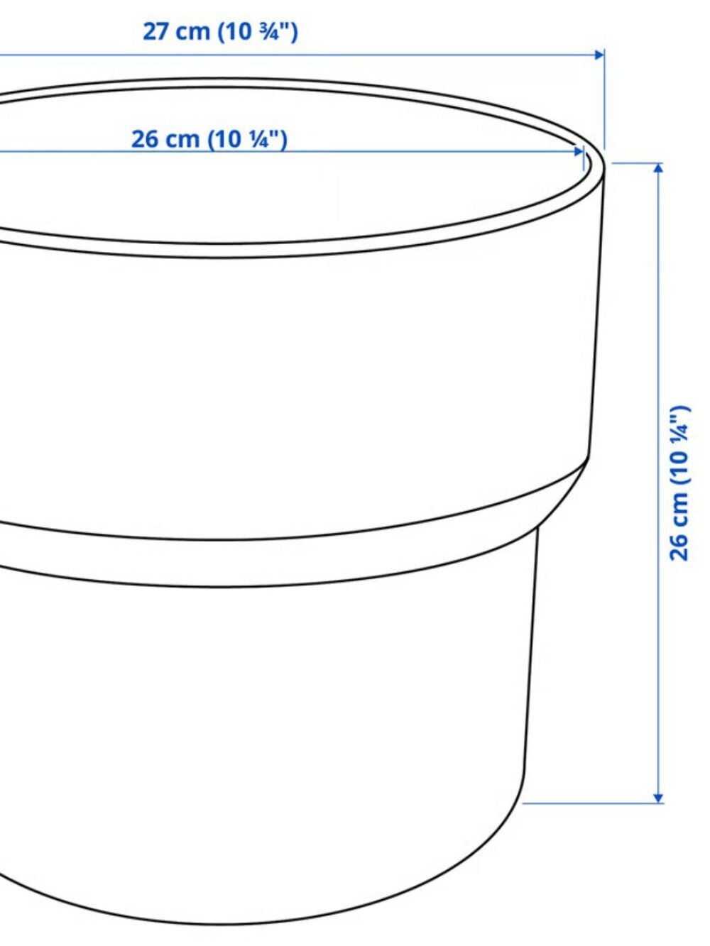 Ikea FÖRENLIG Plant pot, indoor/outdoor white, 9 ½ " New - Picture 2 of 3